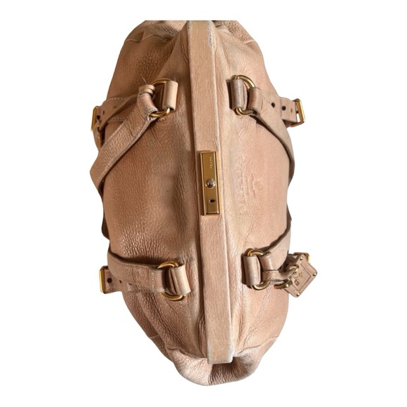 PRADA Authentic Deerskin Large Frame Satchel w/ Lock Frame and Key Clochette - Picture 14 of 15